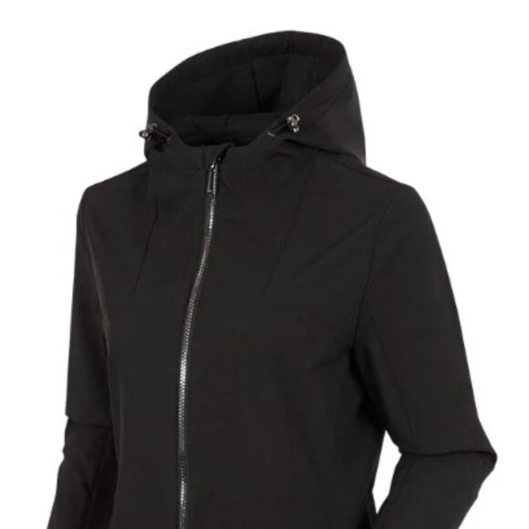 Sunice Black Womens  Softshell Sport Protek Hooded Long Jacket Car Coat Size M - Picture 2 of 16